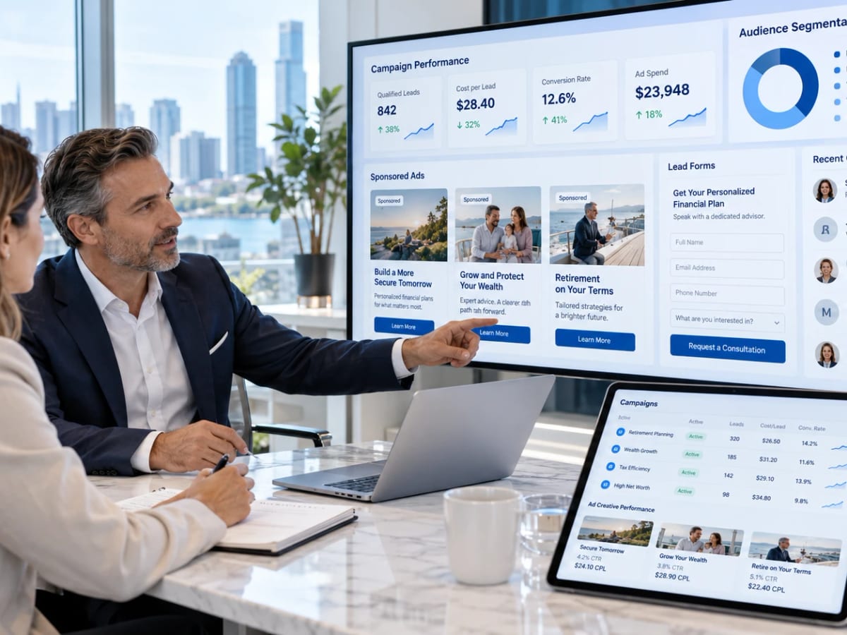 L'équipe AchatLeads pilote une campagne sur les comptes d'un client